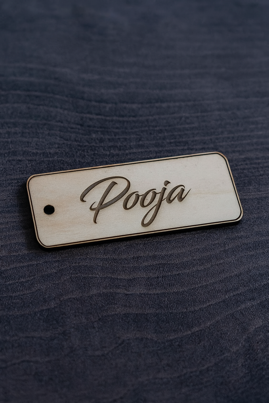 Engraved Wooden Name Tag