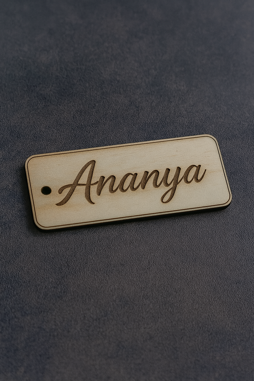 Engraved Wooden Name Tag