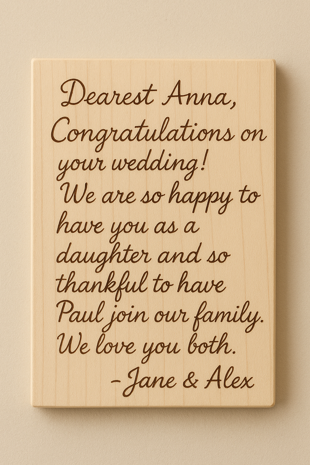 Personalized Handwritten Engraving